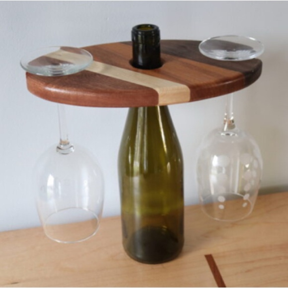 Hardwood Wine Butler Caddy 10.25 x 5.25 inches